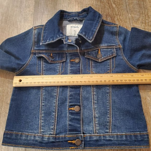 OLD NAVY 4T GIRLS JEAN JACKET BUTTON CLOSURE NEVER WORN NO TAGS BLUE - Picture 4 of 6